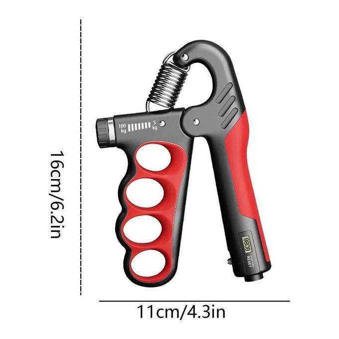 KipFit Adjustable 5-100KG Hand Grip Strengthener with Counter (RED) - Image 5