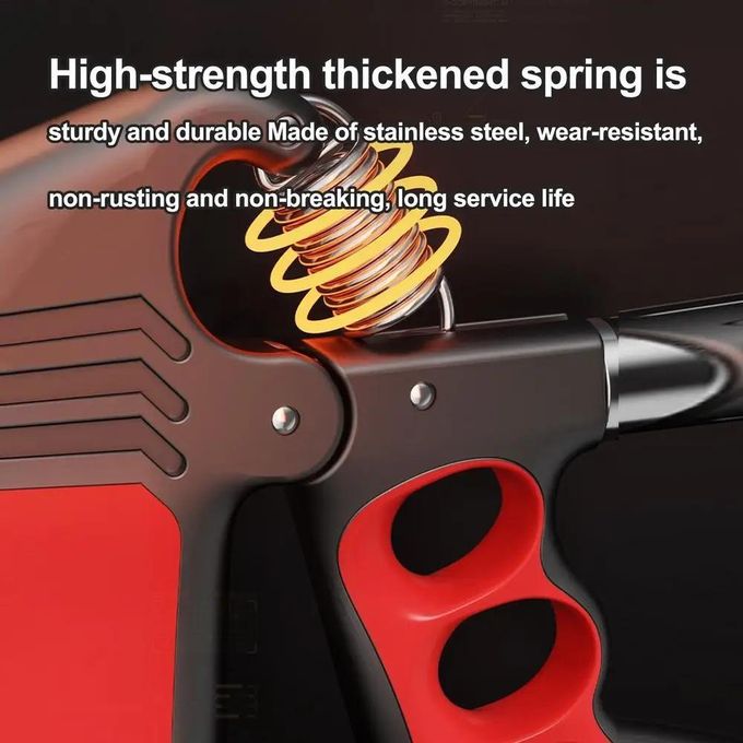 KipFit Adjustable 5-100KG Hand Grip Strengthener with Counter (RED) - Image 7