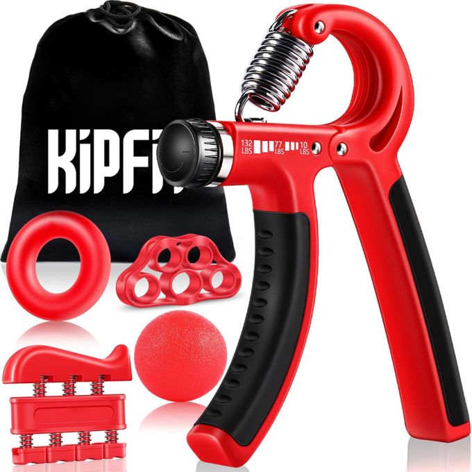 KipFit Hand Grip Strengthener Kit Forearm 5 Pack Adjustable Resistance - Image 2