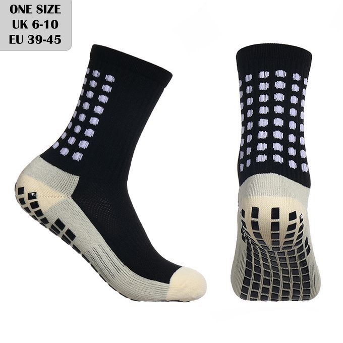 KipFit 10 Pairs Black Anti Slip Football Basketball Running Fitness Sports Grip Socks - Image 2