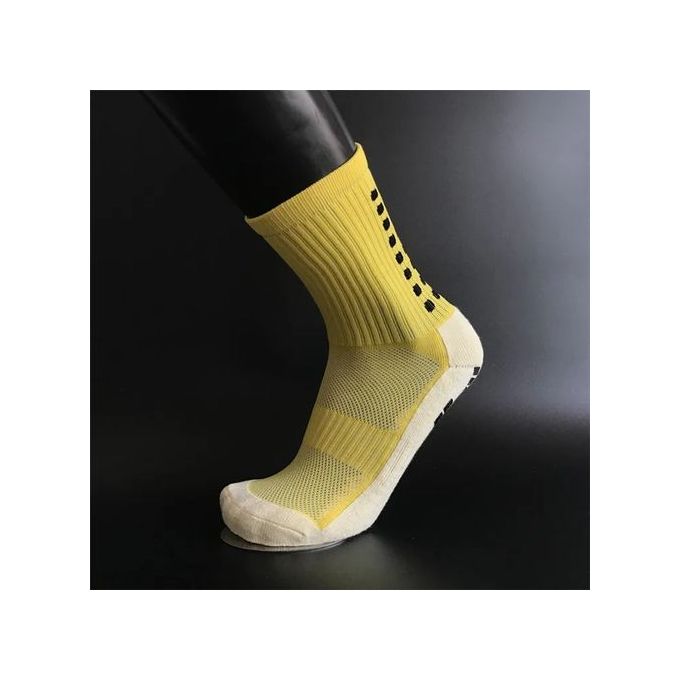 KipFit 4 Pairs Yellow Anti Slip Football Basketball Running Fitness Sports Grip Socks - Image 4