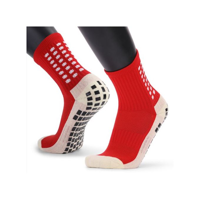 KipFit Red Anti Slip Football Basketball Running Fitness Sports Grip Socks - Image 2