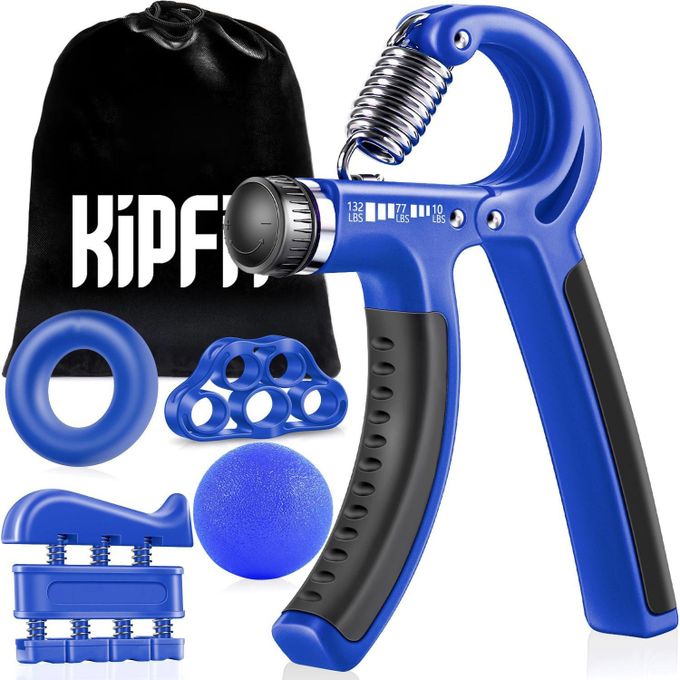 KipFit Hand Grip Strengthener Kit Forearm 5 Pack Adjustable Resistance - Image 3