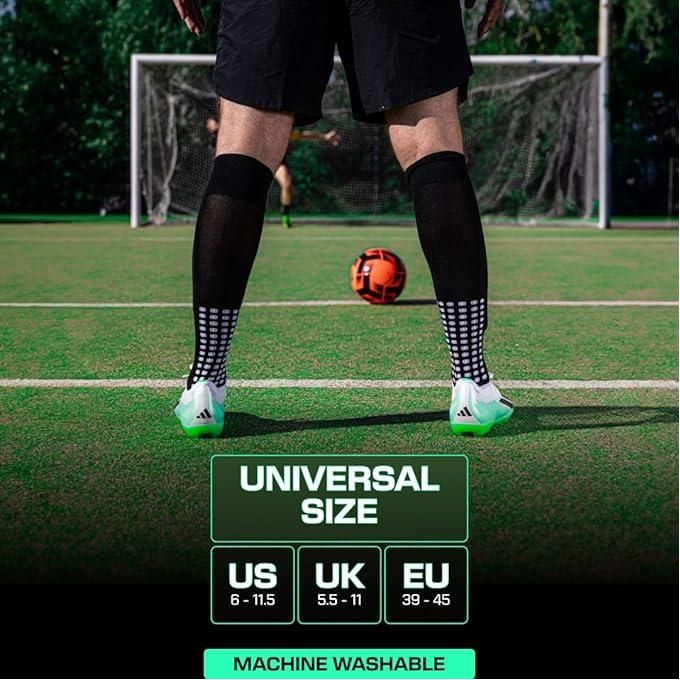 KipFit Yellow Anti Slip Socks Grip Knee High Football Basketball Running Fitness Sports - Image 4