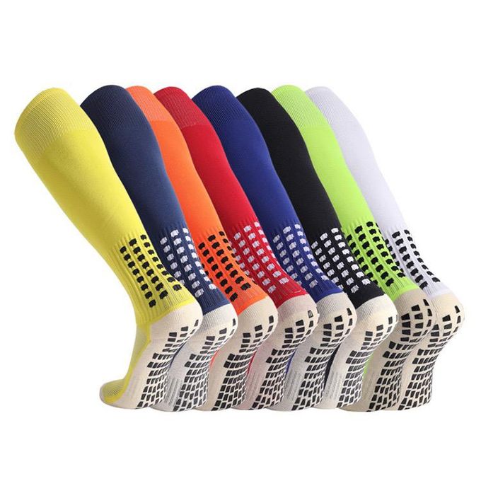 KipFit Yellow Anti Slip Socks Grip Knee High Football Basketball Running Fitness Sports - Image 5