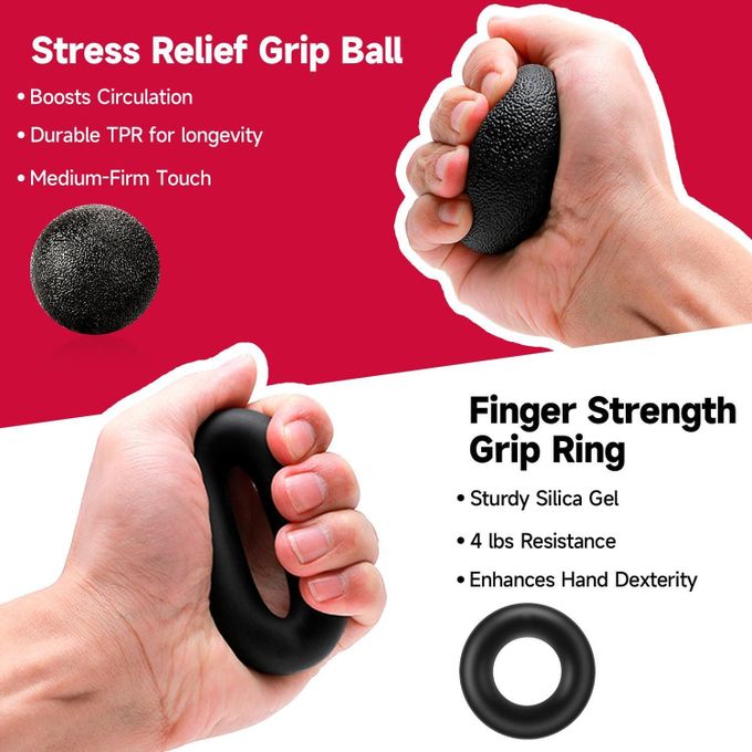 KipFit Hand Grip Strengthener Kit Forearm 5 Pack Adjustable Resistance - Image 6